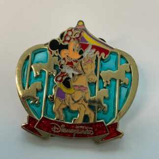 Minnie Carousel Horse Disney Pin Hong Kong Disneyland Magic Milestone Reward F3