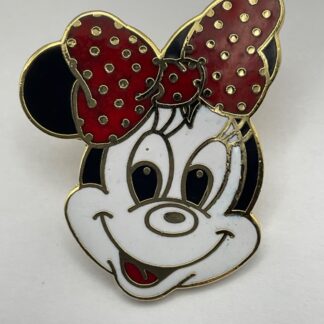 Minnie Mouse Head Red Bow White Face Disney Pin G2