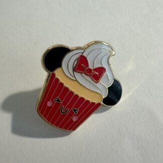 Minnie Mouse Red Cupcake Cute Food Mouse Ears Flair 2021 Disney Pin (E4)