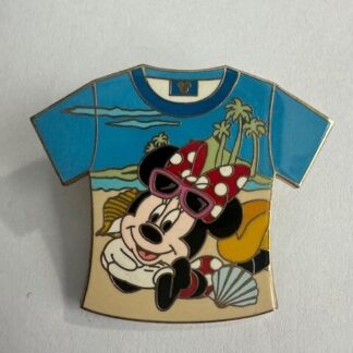 Minnie Mouse on the Beach T Shirt Japan JDS LE 600 Disney Store Pin (B9)