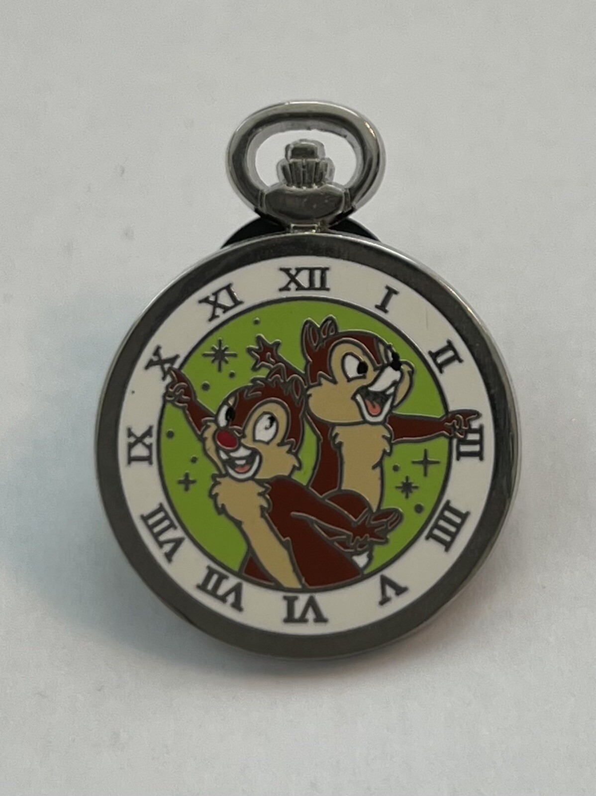 PWP Pocket Watch Pin Set Chip And Dale Clock Disney Pin (A2)