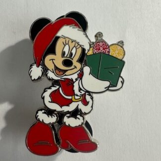 Santa Minnie - Holding Box of Tree Ornaments - Christmas 2024 Disney Pin A1