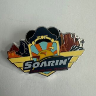 Soarin Around The World Pilots Hat World Icons Eiffel Tower Disney Pin (E2)