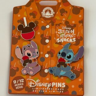 Stitch Attacks Snacks Candy Apple Set - September 2024 Disney Pin B