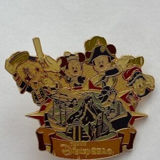 TDS Tokyo Disney Sea FAB 4 Gold Tone Disney Pin Mickey Minnie Mouse Goofy (B6)
