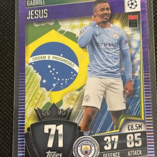 Topps Match Attax 101 2020 21 Purple Parallel Edition #71 Gabriel Jesus