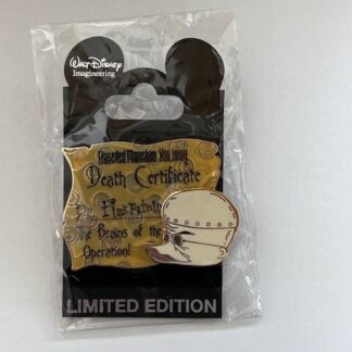 WDI Haunted Mansion Death Certificate Dr Finklestein LE 300 Disney Pin (B)