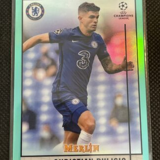 2020-21 Topps UEFA Merlin Christian Pulisic #21 Aqua Chrome /199 #21