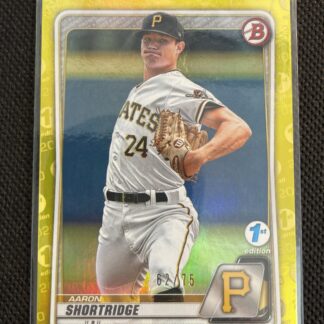 2020 BOWMAN CHROME DRAFT AARON SHORTRIDGE YELLOW FOIL /75 1ST EDITION