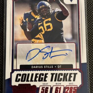 2021 Panini Contenders Draft Picks College Game Ticket Red Darius Stills Auto