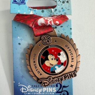 2025 Disney Parks Mickey Mouse Pin Trading Medal 25th Anniversary Disney Pin B