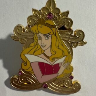 Aurora Sleeping Beauty Golden Throne Pink Glass Jewels Disney Pin (E5)