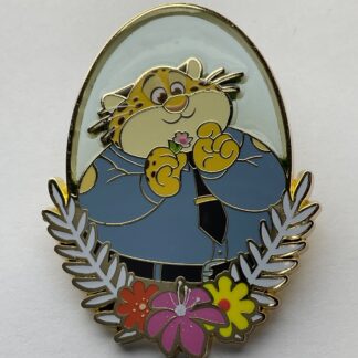 Clawhauser Stained Glass Disney Zootopia Flower Frame Mystery Pin BoxLunch G6