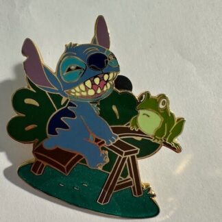DISNEY JAPAN MALL PIN LE 300 STITCH AND FROG SITTING RIDING SEESAW LILO VHTF E6