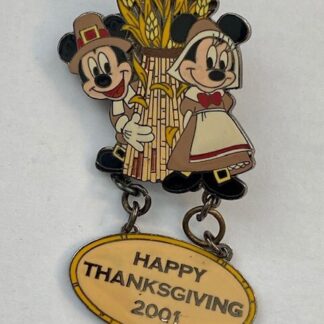 DL Mickey And Minnie Thanksgiving 2001 Dangle LE Disney Pin (A3)