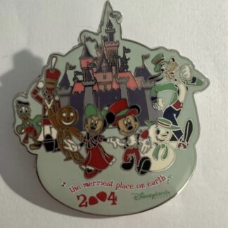 DLR The Merriest Place On Earth 2004 Logo Minnie Mickey Donald Disney Pin (F0)