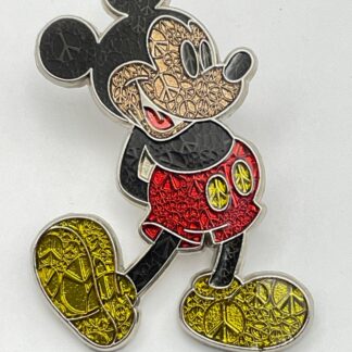 Disney 2011 Standing Mickey Mouse Peace Signs Silhouette Glitter Pin E0