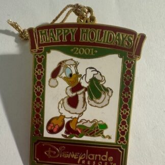 Disney Daisy Duck Disneyland Resort Happy Holidays 2001 Ornament Pin (D6)