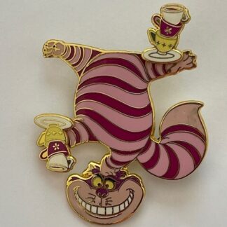 Disney Loungefly Cheshire Cat Balancing Tea Cups Spinner Jumbo Pin (A2)