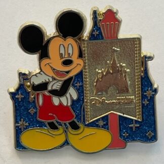Disney Pin Mickey Mouse Hong Kong Disneyland HKDL Castle Gold Sign (A2)