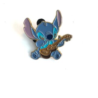 Disney Stitch Playing Brown Ukulele Gold Disney Pin Lilo & Stitch  (B3)