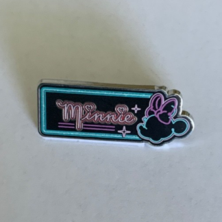 Disney pin 182229 Minnie Mouse Neon Sign 2021 Game Prize Hong Kong Disneyland E4