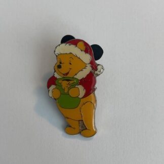 Disneyland Paris Pooh With Hunny Pot For Christmas Santa Hat Disney Pin (B4)