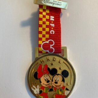HKDL Mickey Football Club Ribbon Mickey And Minnie Disney Pin (B)