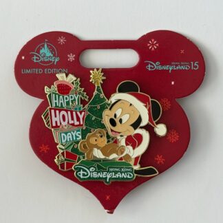 HKDL Mickey Mouse Happy Holly Day Disney Pin B