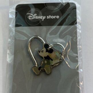 JDS Mickey Black And White Mickey In Silver Heart White Day 2003 Disney Pin (B)