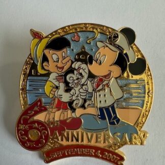 Japan - Mickey, Pinocchio and Figaro - 6th Anniversary - TDS 2007 Disney Pin B7