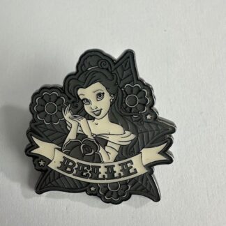 Loungefly Belle Princess Tattoo Black and White 2025 Disney Pin F8