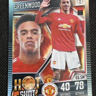 Mason Greenwood 2020-21 Topps Match Attax 101 Hot Shot Card
