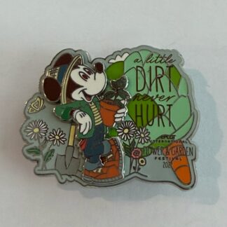 Mickey EPCOT Flower Garden Festival 2022 A Little Dirt Never Hurt Disney Pin H5