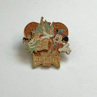 Mickey Mouse And Castle Halloween 2012 TDL Orange Tokyo Disney Pin (B0)