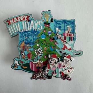 Santa Mickey Mouse And Friends Jumbo Holiday Pin In A Window Box LE (D3)