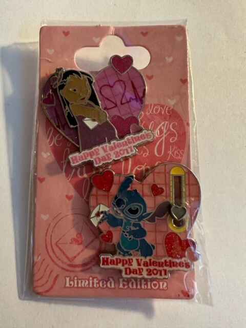 Valentines Day 2011 Lilo And Stitch Set Hearts LE Disney Pin (B)