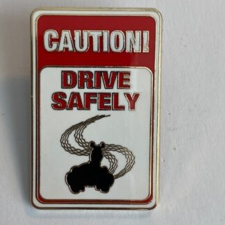 WDW Cast Exclusive Caution Drive Safely Sign Red White Disney Pin LE500 (A1)