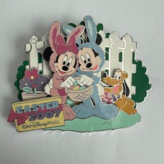 WDW Happy Easter 2007 Mickey Minnie Pluto Jumbo Fence Disney Pin (D6)