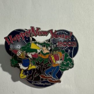 WDW Happy New Year 2009 Donald Duck And Goofy Disney Pin C9
