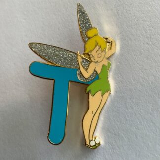 2002 Disney Pin Character Alphabet Letter "T" for Tinker Bell Glitter Wings F4