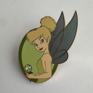 2003 Disney Pin Trading Tinker Bell August Birth Stone Green Gem Pixie H2