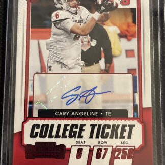 2021 Contenders Draft Picks Cary Angeline College Ticket Red Parallel Auto RC