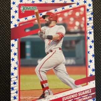 2021 Donruss Baseball Eugenio Suarez Cincinnati Reds Blue Stars Parrallel