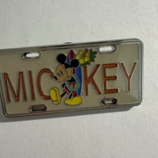 BoxLunch - Mickey License Plate - Surfboard, Lei, Flower Disney Pin C3