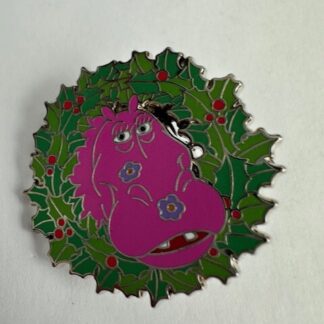 DL Purple Hippo Small World Animals Christmas Holiday Wreath Disney Pin (E1)
