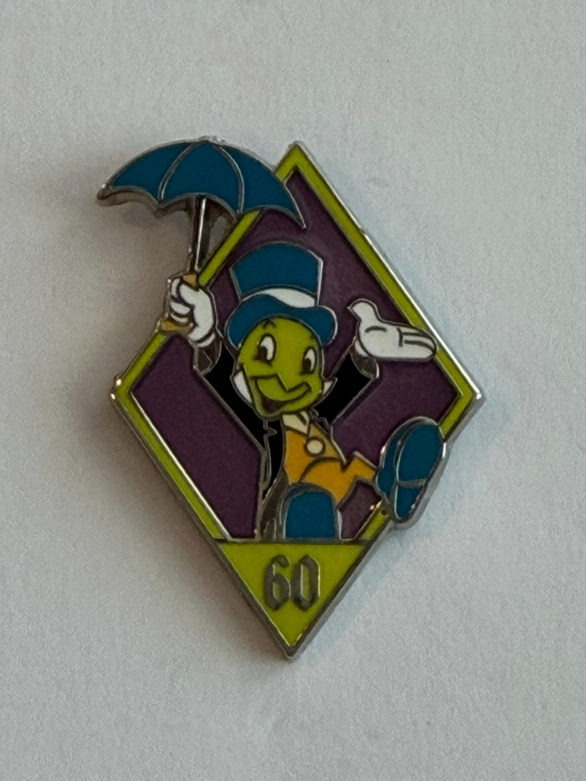 DLR Jiminy Cricket 60th Diamond Celebration Pinocchio 2015 Disney Pin H5