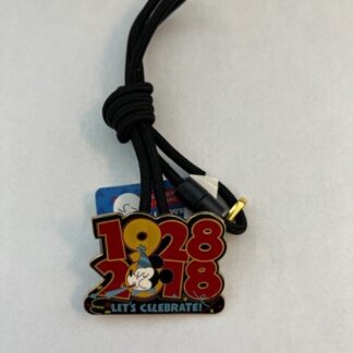 DLR Mickey 90th Anniversary Let’s Celebrate 2018 1928 Bolo Lanyard Disney Pin B