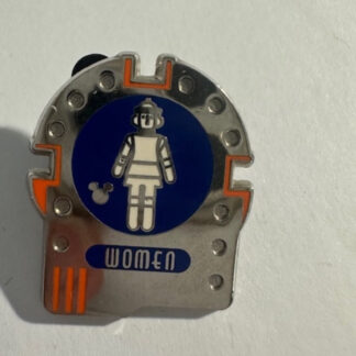 DLR Space Mountain Women Restroom Bathroom Signs Hidden Mickey Disney Pin (B4)