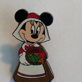 DLR Thanksgiving 2000 Pilgrim Minnie Holding Basket Brown  Disney Pin LE (B7)